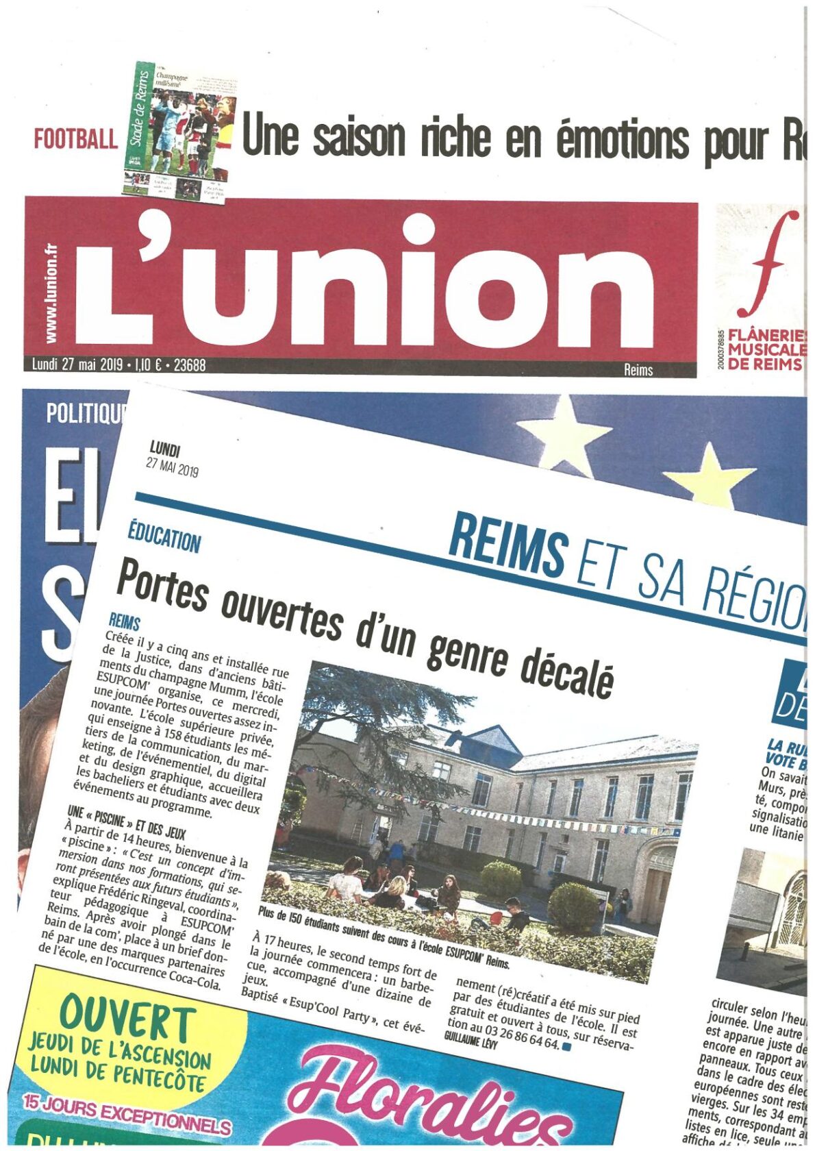 L'UNION 27 mai 2019 - Portes ouvertes d’un genre décalé dans une école supérieure de Reims